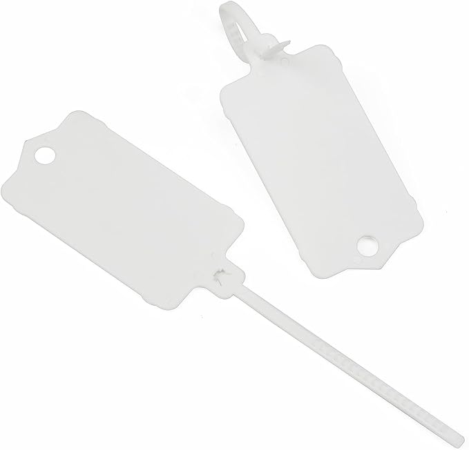 100pcs Blank Plastic Tags for Labeling Reusable Hanging Tags Ties Key Tag - Image 5