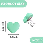 Aoxsie 28pcs Decorative Cute Push Pins Heart Green Thumbtacks Thumb Tacks - Image 2