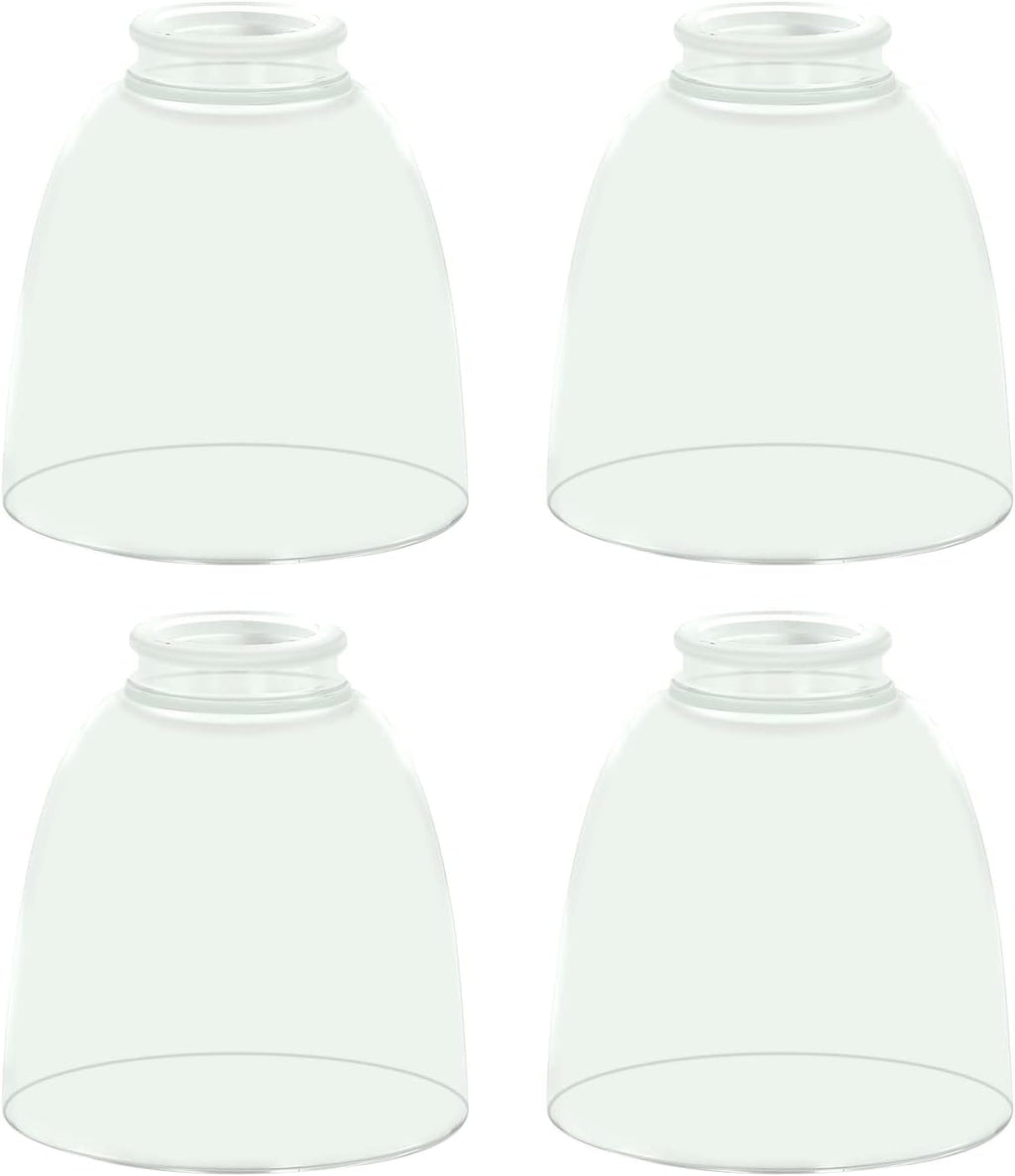 Eidonta 4 Pack Clear Glass Shade Replacements, Bell Shaped Glass Shade Covers