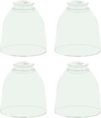 Eidonta 4 Pack Clear Glass Shade Replacements, Bell Shaped Glass Shade Covers