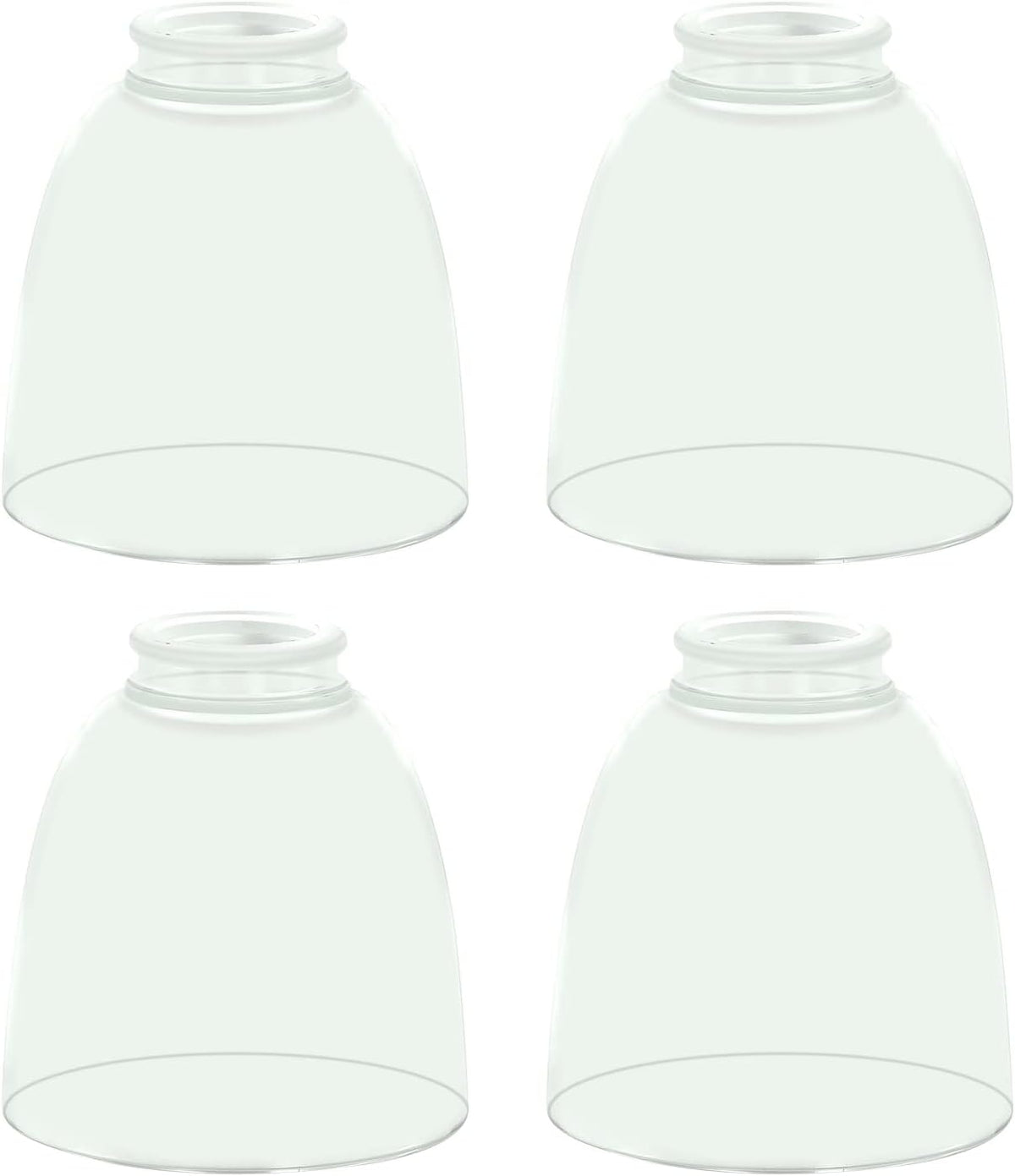 Eidonta 4 Pack Clear Glass Shade Replacements, Bell Shaped Glass Shade Covers