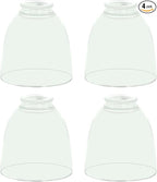 Eidonta 4 Pack Clear Glass Shade Replacements, Bell Shaped Glass Shade Covers by Eidonta