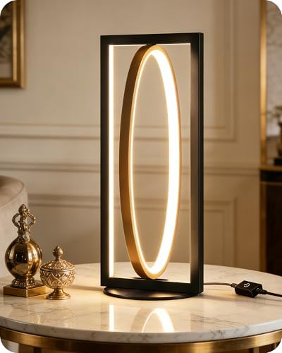 Modern LED Table Lamp, Dimmable Minimalist Bedside Lamp, 3 Color Temperatures...