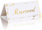 6 Pack Reserved Table Signs White Reserved Table Tent Card by Unknown