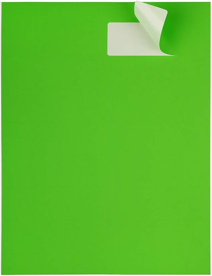 JAM Paper Shipping Address Labels, Rectangular, 1 1/3 x 4, Neon Green - Image 3