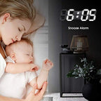 epsky 3d white digital wall clock led large showing dimensions