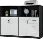 Filing Cabinet Wooden Short File Cabinet with Three Doors Cabinets Office Data Sundry Storage Office