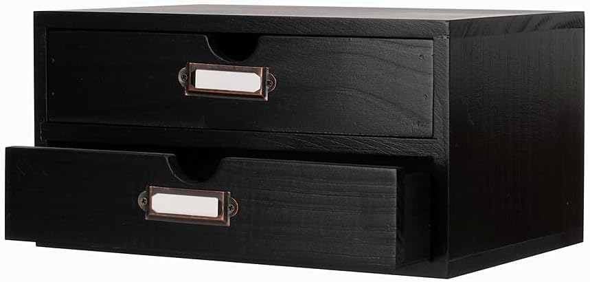 Small Wooden Drawers Wooden Box with Drawer Black