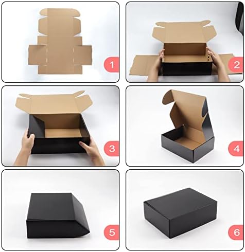 hoikwo 20 packs black 12x9x4 medium shipping boxes showing dimensions