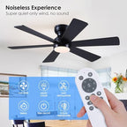 asyko 46"black 6-blade modern low profile ceiling fan, package contents