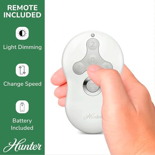 hunter dempsey, indoor, ceiling fan, modern, 52 inch, side view