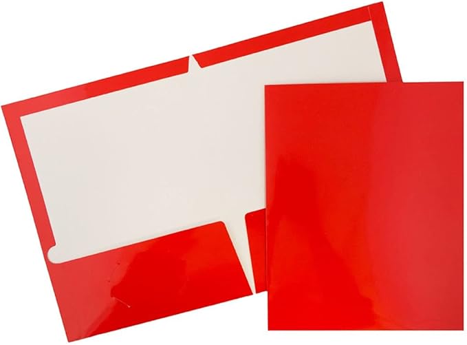 JAM PAPER Laminated Two Pocket Glossy School Folders by JAMPaper