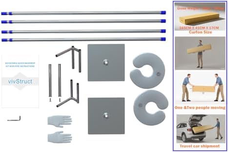 Adjustable Backdrop Stand Pipe Kit Heavy Duty Quick Set Up for Wedding&Pa...
