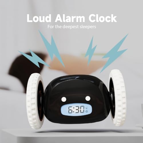 clocky runaway digital loud rolling alarm clock for, view 9