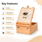 djar adjustable tabletop sketchbox easel for painting, 3, close-up detail