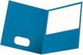 Oxford Twin-Pocket Folders, Textured Paper, Letter Size, Light Blue, Holds 100 by Oxford