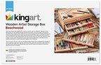 kingart wood 6-drawer artist supply storage box, 15-3/4”, front angle view