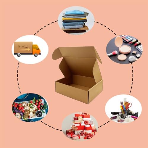 13x9x4 inch shipping boxes set of 20, brown shown in use