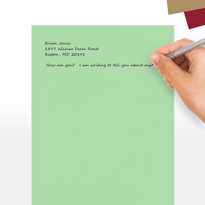 LUXPaper 8.5" x 11" Paper | Letter Size | Pastel Green | 60lb. Text | 500 Qty - Image 5