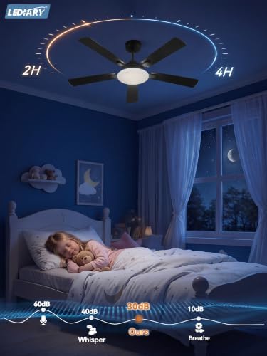 lediary 52 inch ceiling fans with lights dc on a desk or shelf