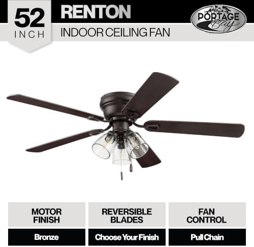 portage bay ceiling fans 52" renton bronze indoor shown in use