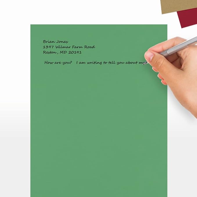 LUXPaper 8.5" x 11" Paper | Letter Size | Holiday Green | 80lb. Text | 50 Qty - Image 5