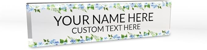 Signs ByLITA Floral Pattern Customized Nameplate | Wild Blue Personalized Full by SignsByLITA