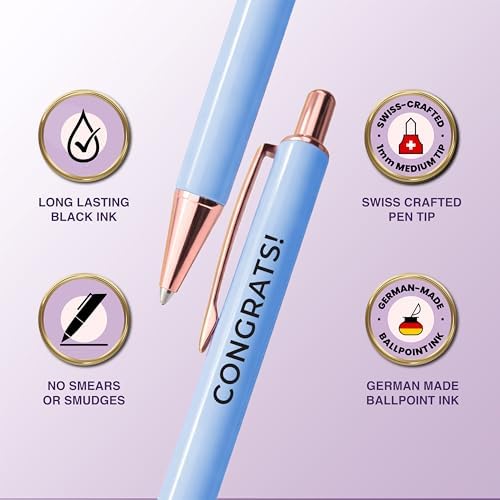 MESMOS 3pcs High End Luxury Congratulations Gifts for Women, Job Promotion Gifts for Women, Thank You Gift for Teacher, Employees, Coworkers, Mentors & Managers German-Ink & 1mm Swiss-Tip Luxury Pen.