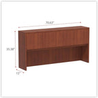 Alera alera Valencia Series Hutch with Doors, 4 compartments, 70.63w x 15d x 35.38h, Medium Cherry