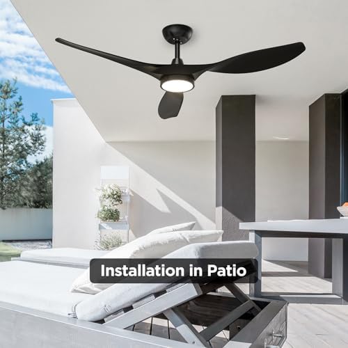 roomratv 52 inch modern ceiling fan with light, front angle view