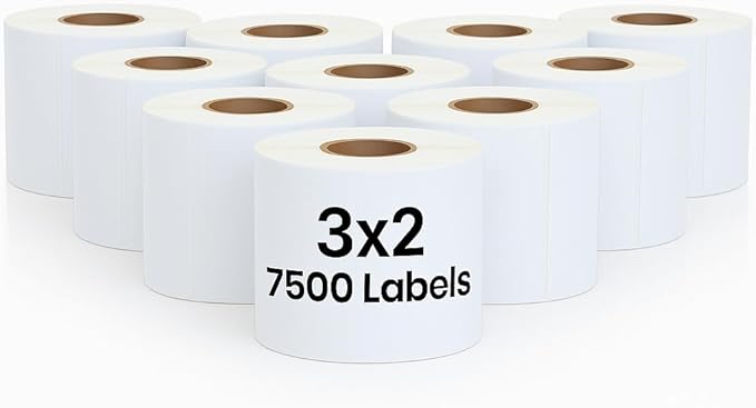 3" x 2" Direct Thermal Labels Roll, 10 Rolls, Compatible by Unknown