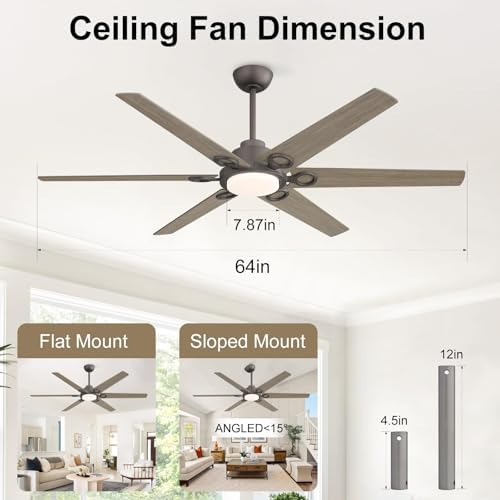 wingbo ceiling fan with lights - 64 inch, view 9