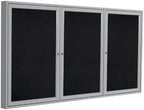 Ghent 36"x72" 3-Door indoor Enclosed Recycled Rubber Bulletin Board, Shatter - Image 2