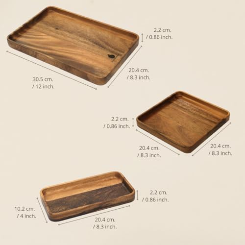 Premium Wooden Stackable Modular Desk Organizer Tray: Set of 6-Pieces Nested ...