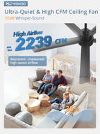 zmishibo 52 inch ceiling fan no light, commercial on a desk or shelf