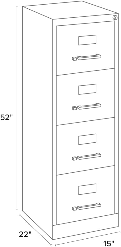 Scranton and Co 22" Deep 4 Drawer Letter File Cabinet in Putty, Fully Assembled - Image 2