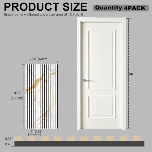 acoustic wall panels,4 pack 47.2"x23.6" noise dampening wood shown in use