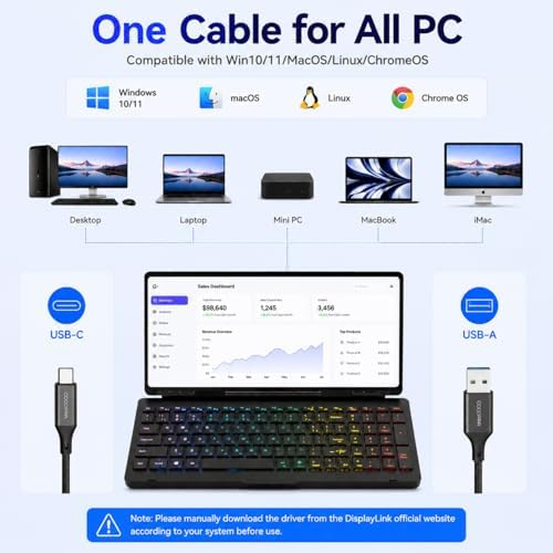 12.8" Touchscreen Portable Monitor with Keyboard for Laptop Desktop PC