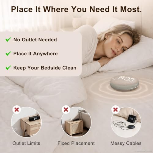 solacerise extra loud alarm clock vibrating bed shaker shown in use