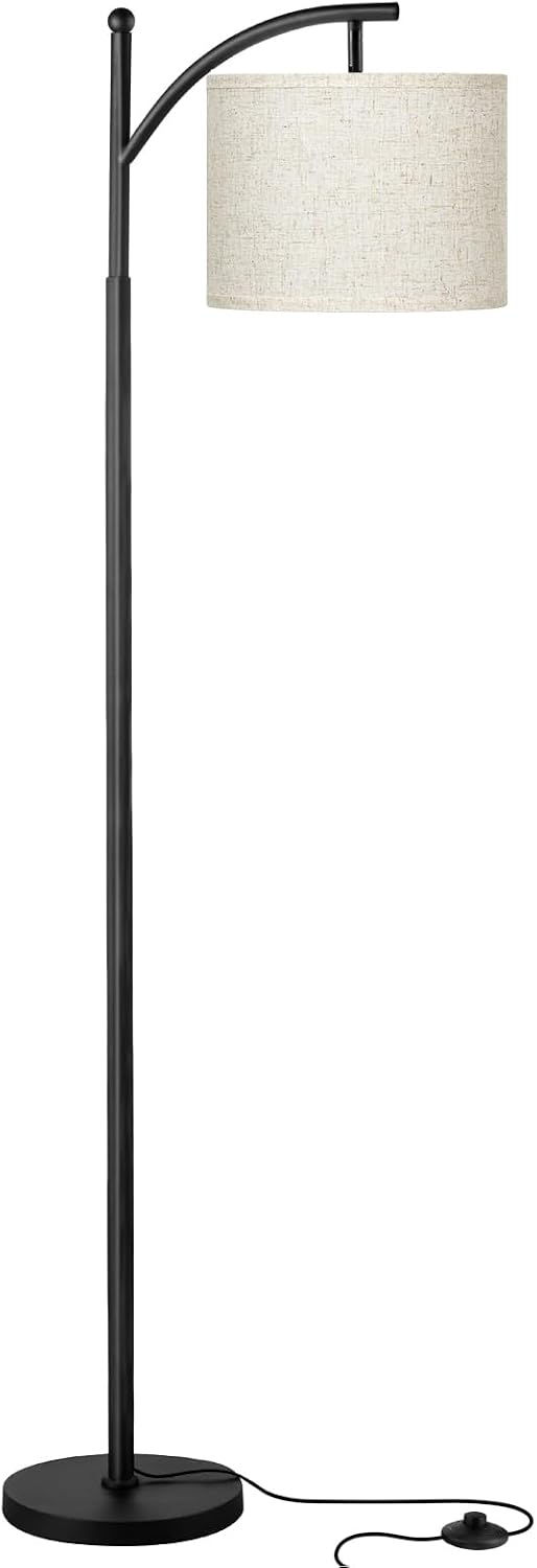 ambimall 60" modern floor lamp with beige shade on a desk or shelf