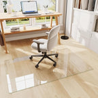 30"x48" Tempered Glass Chair Mat for Carpet | Tempered Glass, Round Corner, Desk Floor Mat for Office Chair/Rolling Chair/Hardwood Floor, 6 Anti-Slip Pads