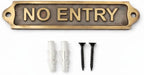 NO ENTRY Antique Vintage Door & Wall Plaque Sign | Classic Engraved Metal Restricted Access Sign with Screws for Home Office Business Areas | 22 x 5 cm | NO ENTRY