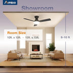 amico 2 pack 42 inch low profile ceiling, front angle view