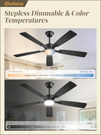 fanbulous 52 inch ceiling fans with lights, black, close-up detail