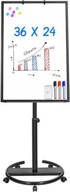 Mobile Whiteboard – 36 x 24 inches Portable Magnetic Dry Erase Board by Maxtek