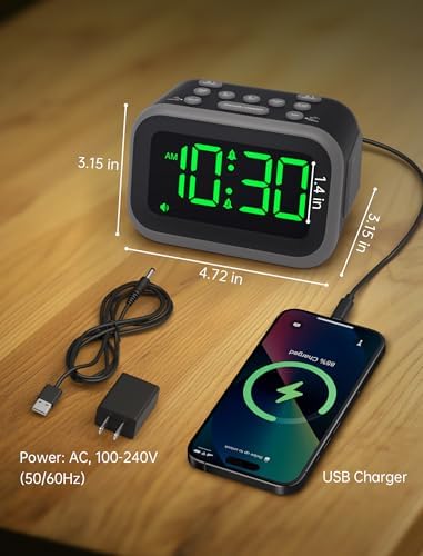 acedeck super loud alarm clock: 115db wake-up power on a desk or shelf