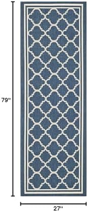 safavieh courtyard collection 2'3" x 6'7" navy/beige cy6918 showing dimensions