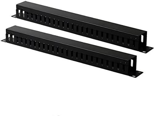 2-Pack 19 Inch 1U Cable Management Horizontal Cable Rack Mount Manager with m...