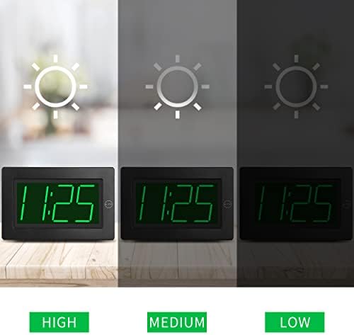 alarm clock,3" led,3-level brightness,battery operated,wall-mount/table-top, side view