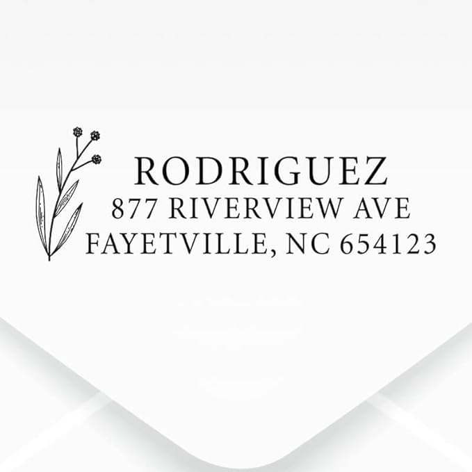 Custom Floral Address Stamp | Choose from 12 Designs | Multiple Ink Color - Image 2